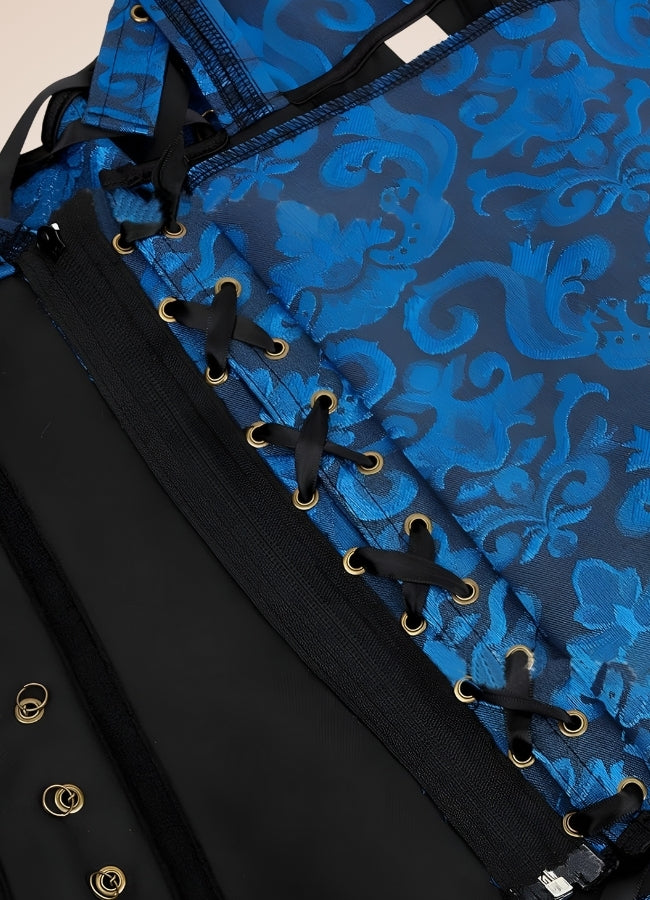 Blue Pirate Steampunk Corset UK
