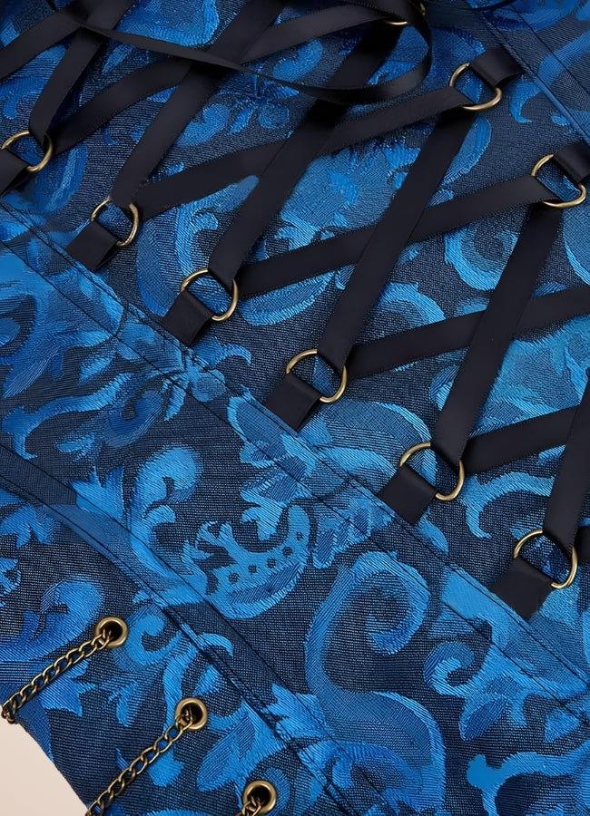 Blue Pirate Steampunk Corset UK