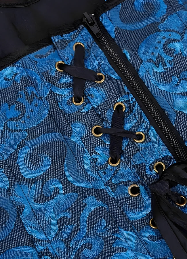 Blue Pirate Steampunk Corset UK