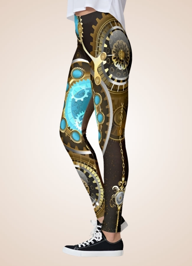 Blue Steampunk Gear Legging UK