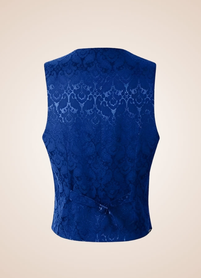 Blue Steampunk V Neck Vest UK