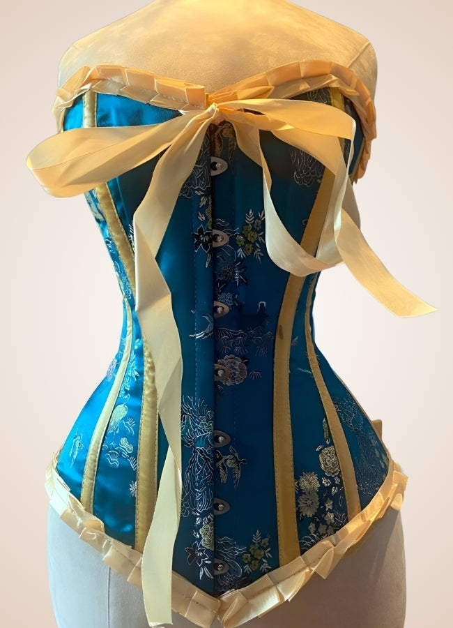 Blue Victorian Style Steampunk Corset UK