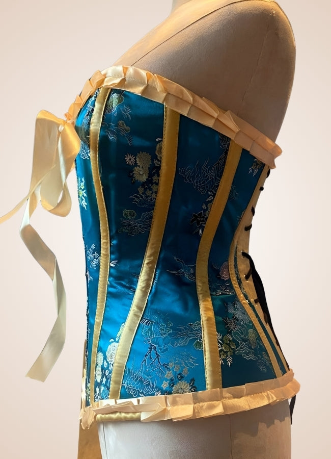 Blue Victorian Style Steampunk Corset UK