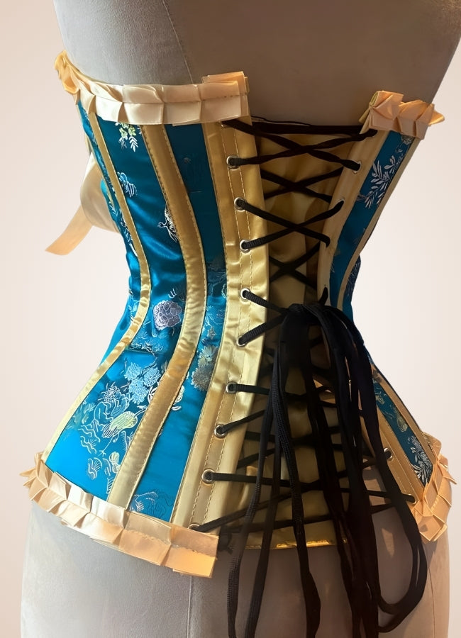 Blue Victorian Style Steampunk Corset UK