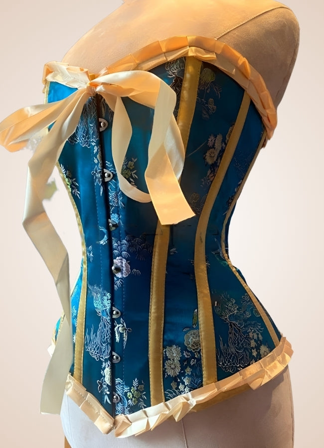 Blue Victorian Style Steampunk Corset UK
