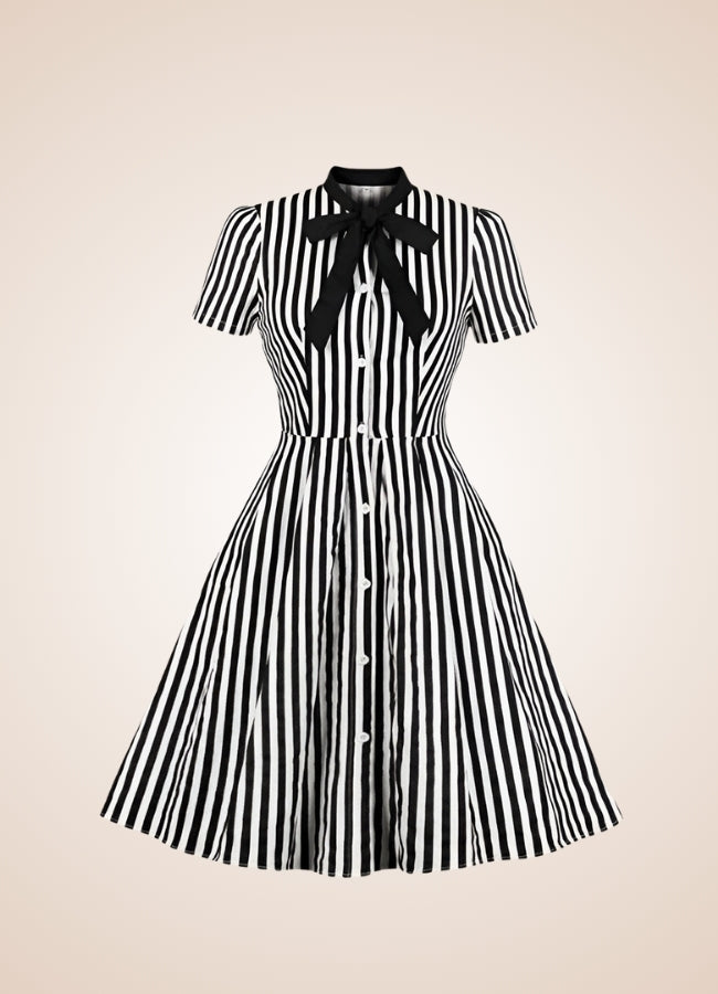 Bowknot Striped Steampunk Dress UK