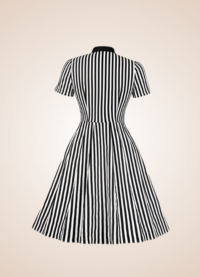 Bowknot Striped Steampunk Dress UK