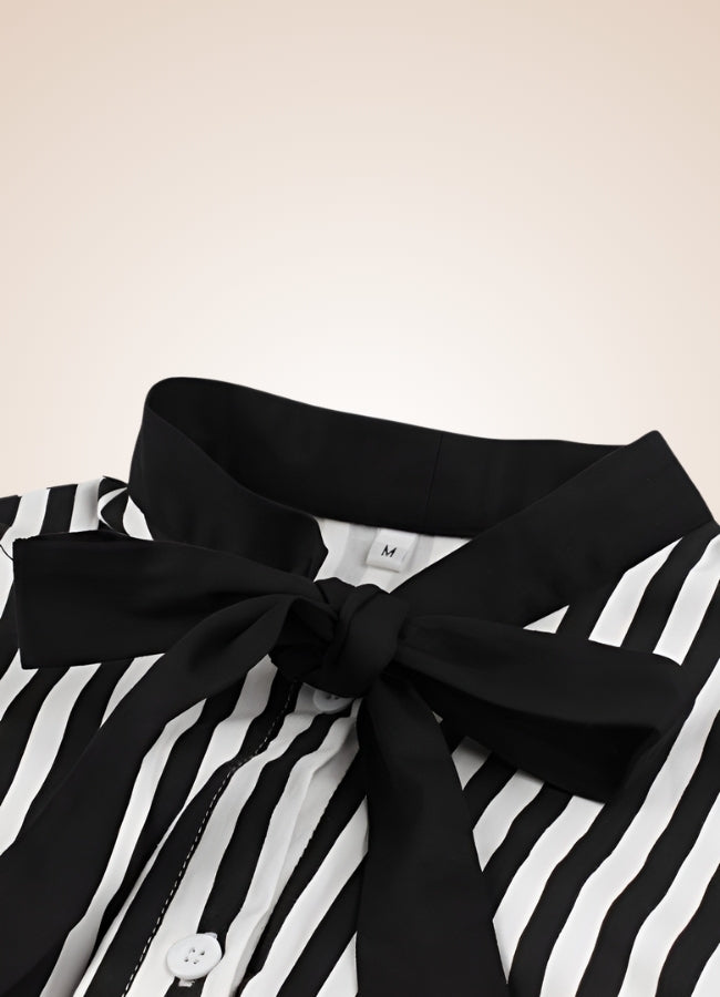 Bowknot Striped Steampunk Dress UK