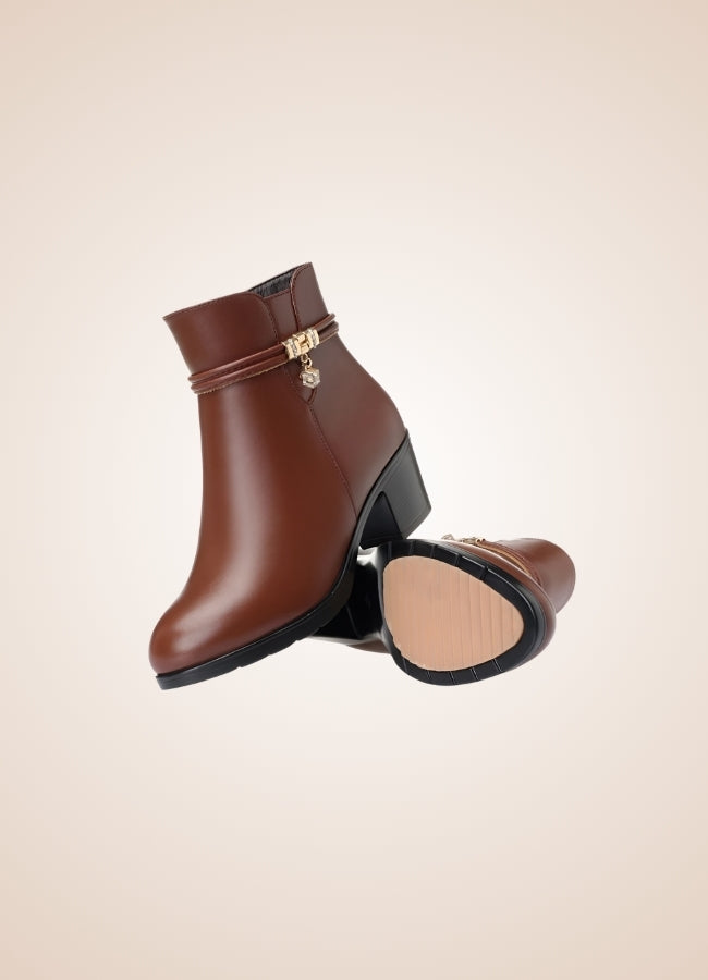 Brown Soft Leather Women's Ankle Boots UK