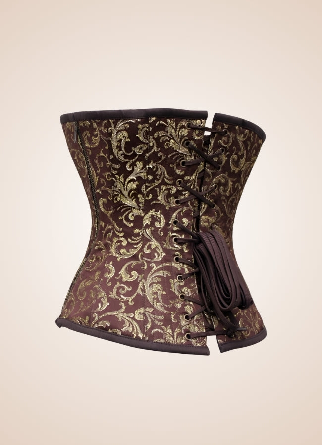 Brown Steampunk Brocade Corset UK