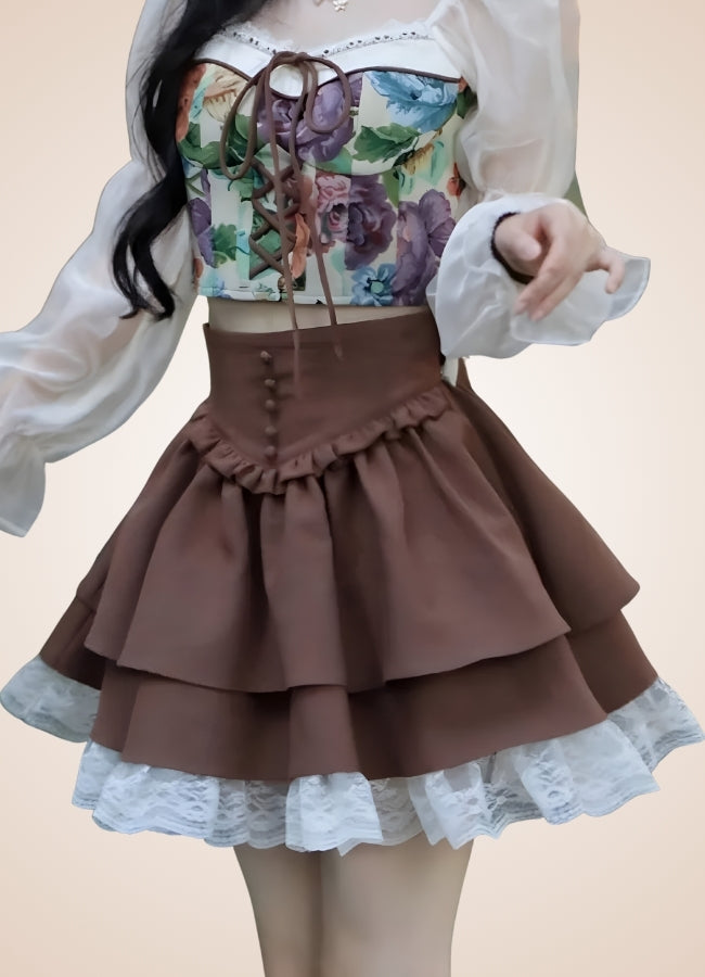 Brown Steampunk Lolita Skirt UK