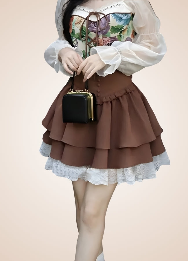 Brown Steampunk Lolita Skirt UK