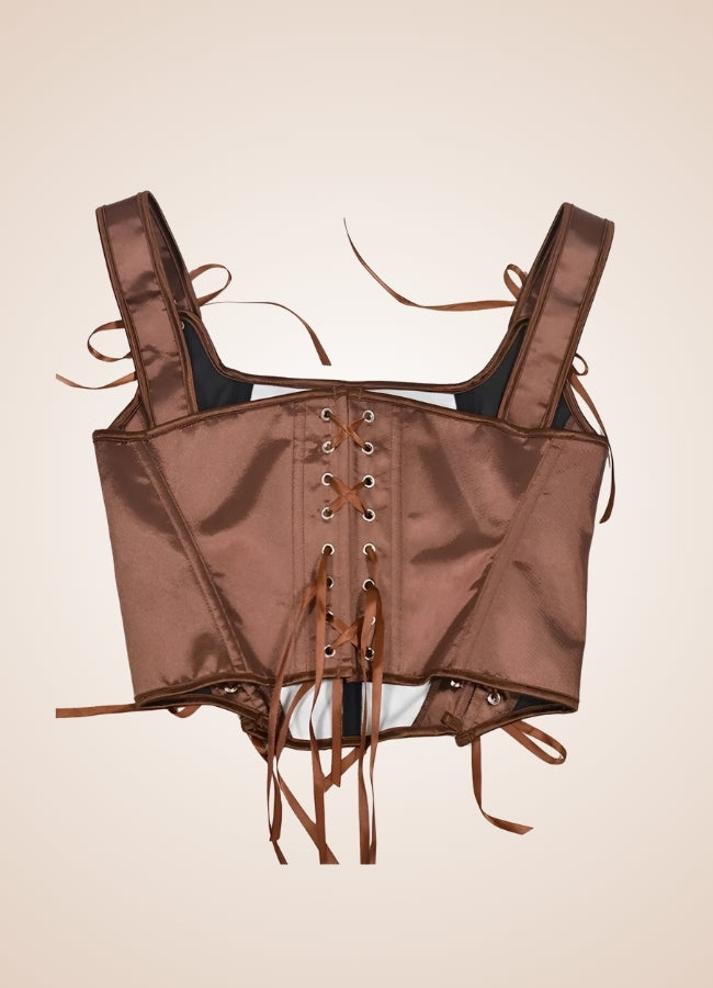 Brown Steampunk Medieval Lace Corset UK
