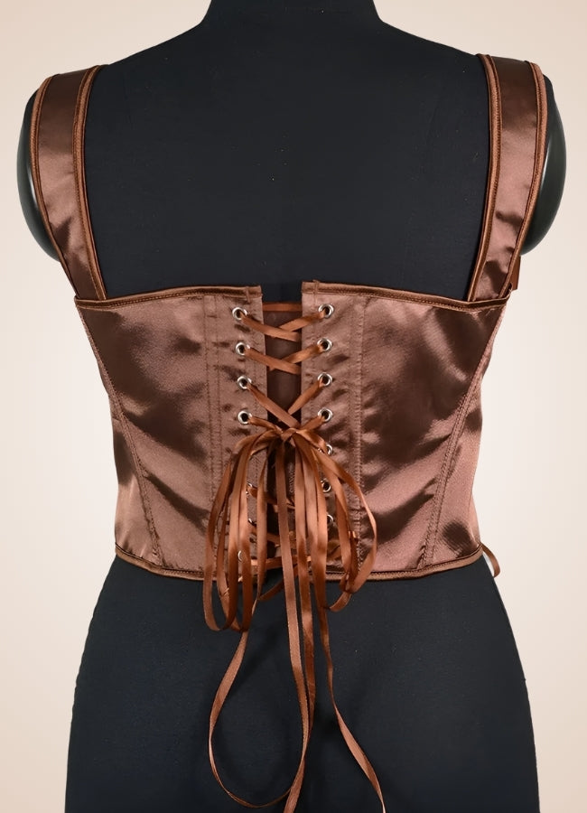 Brown Steampunk Medieval Lace Corset UK
