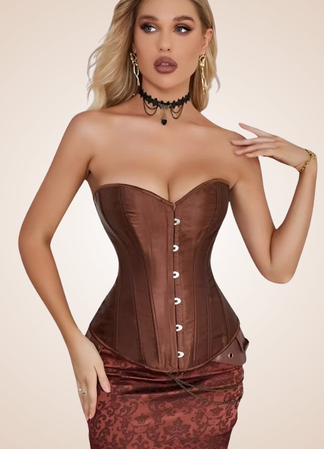 Classic Brown Steampunk Corset UK
