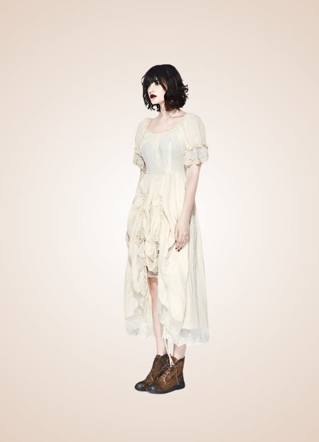 Creamy White Steampunk Dress UK