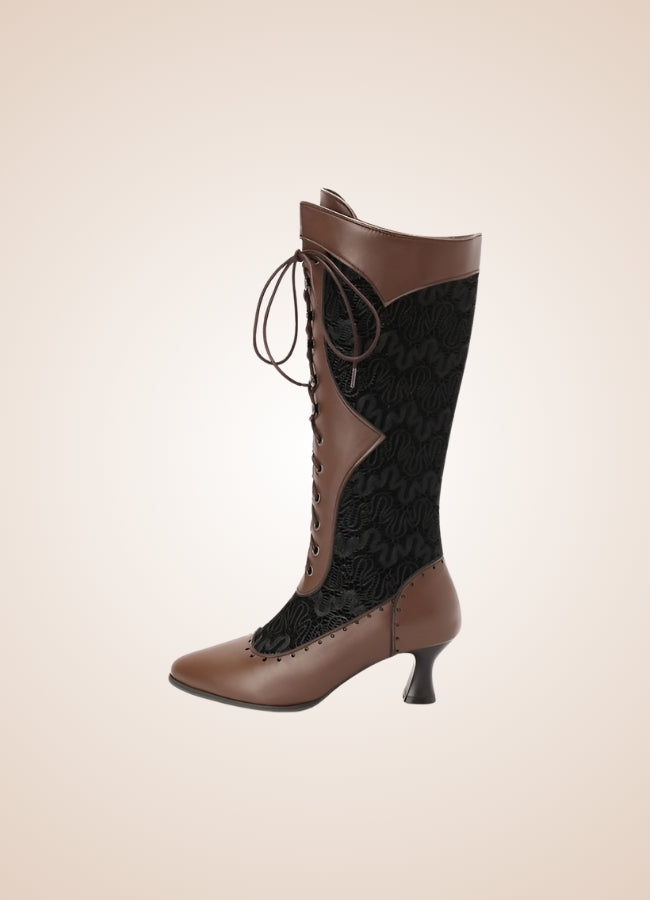 Cross-strap Women's Steampunk Boots UK