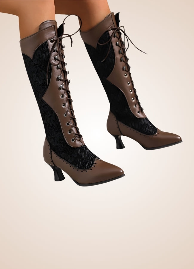 Cross-strap Women's Steampunk Boots UK