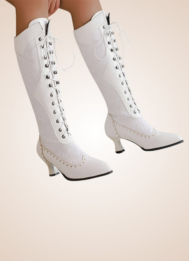 Cross-strap Women's Steampunk Boots UK