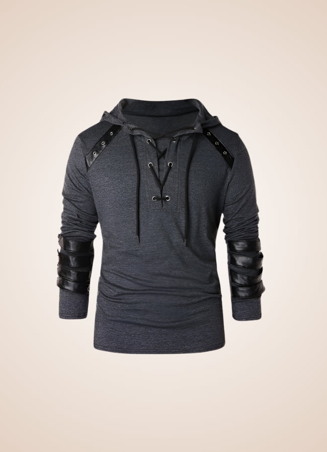 Dark Gray Steampunk Hooded Sweatshirt UK