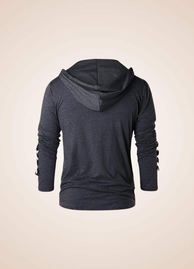 Dark Gray Steampunk Hooded Sweatshirt UK