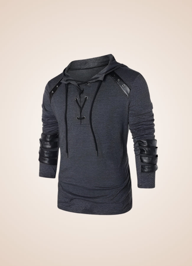 Dark Gray Steampunk Hooded Sweatshirt UK