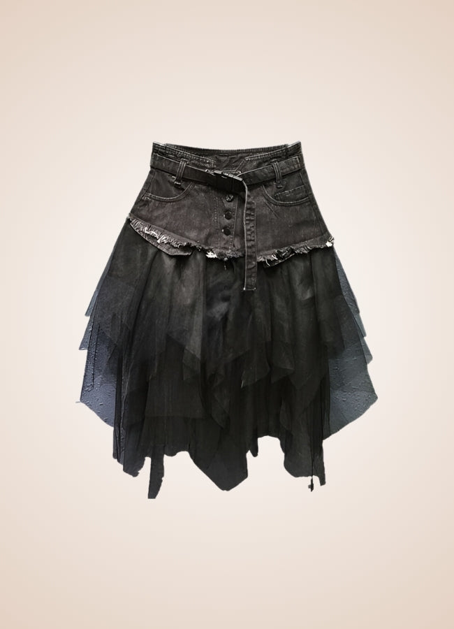 Denim And Tulle Steampunk Skirt UK