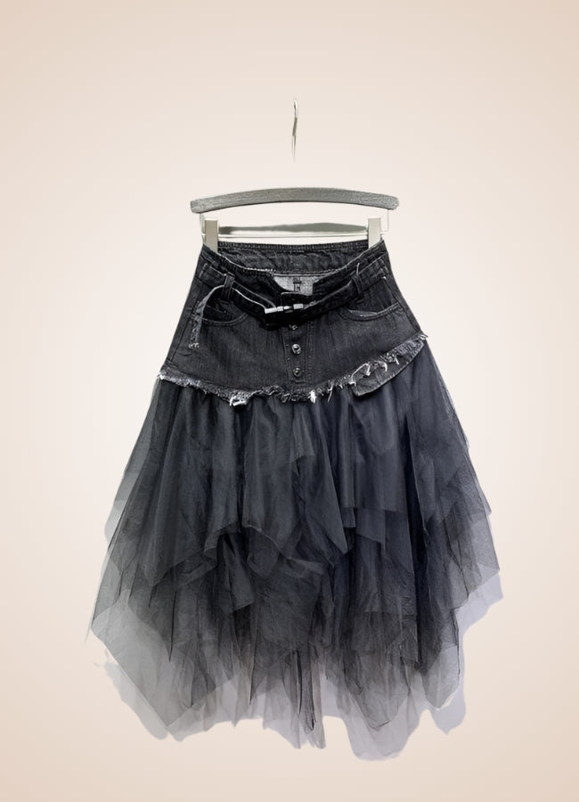 Denim And Tulle Steampunk Skirt UK