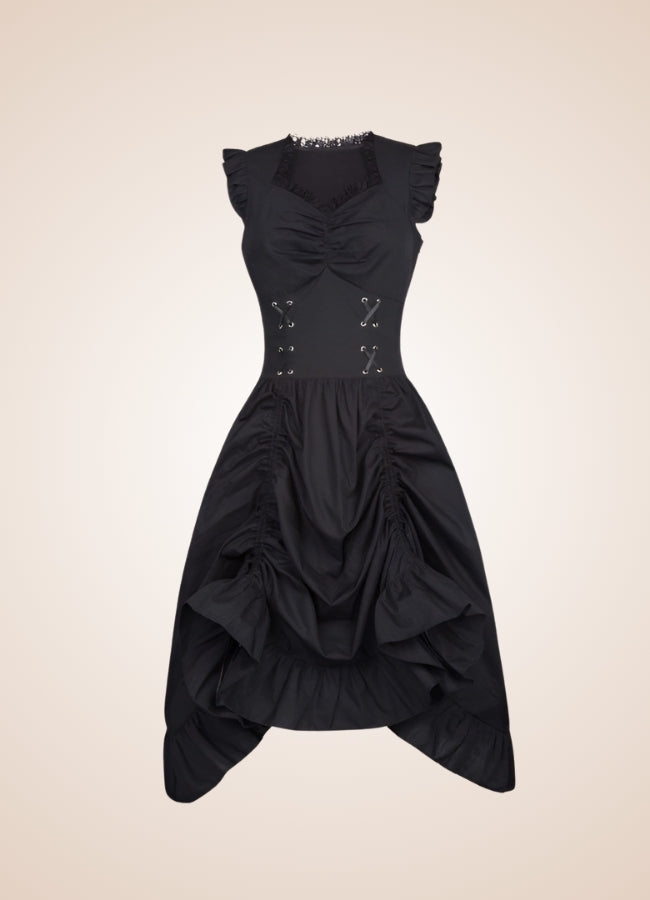 Elegant V Neck Steampunk Dress UK