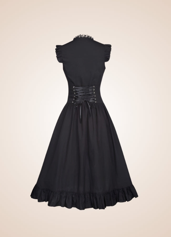 Elegant V Neck Steampunk Dress UK