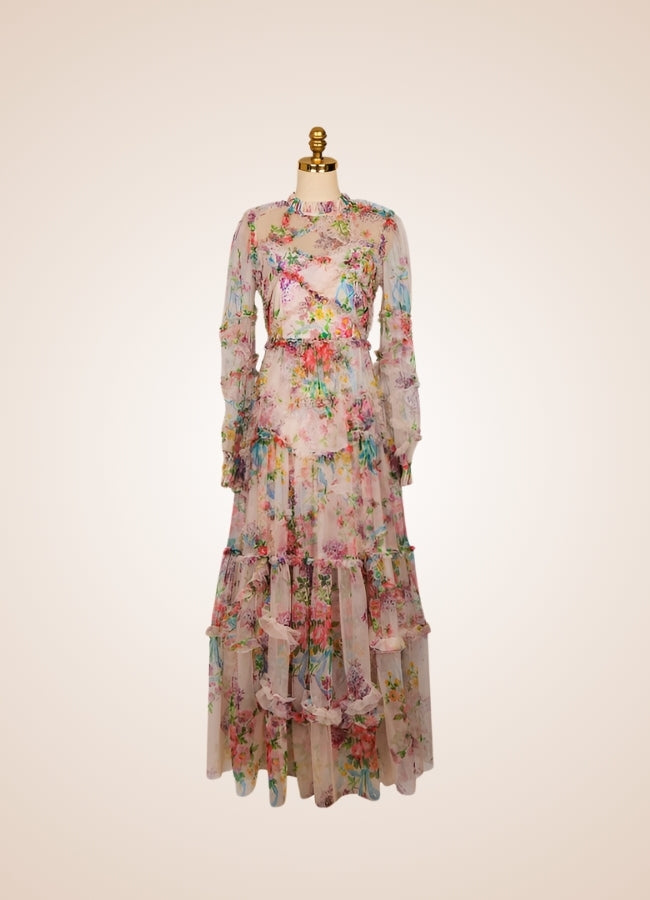 Floral Lace Steampunk Dress UK
