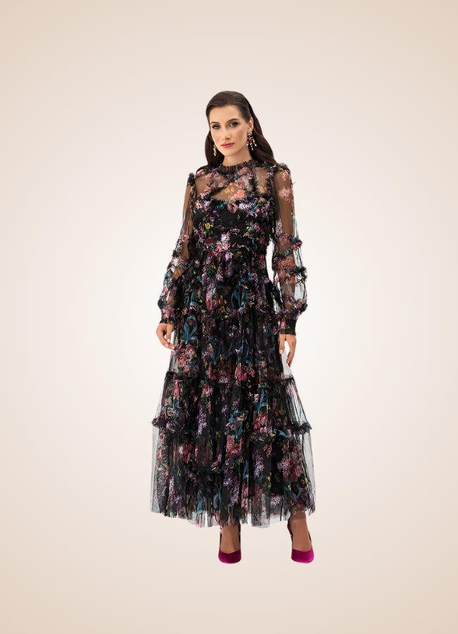 Floral Lace Steampunk Dress UK