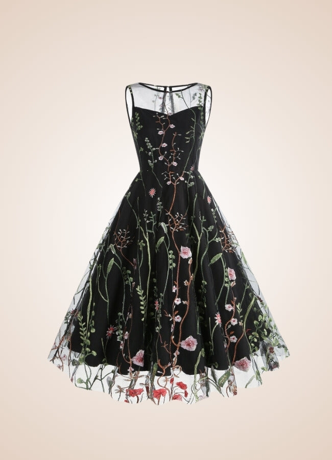Floral Mesh Steampunk Dress UK