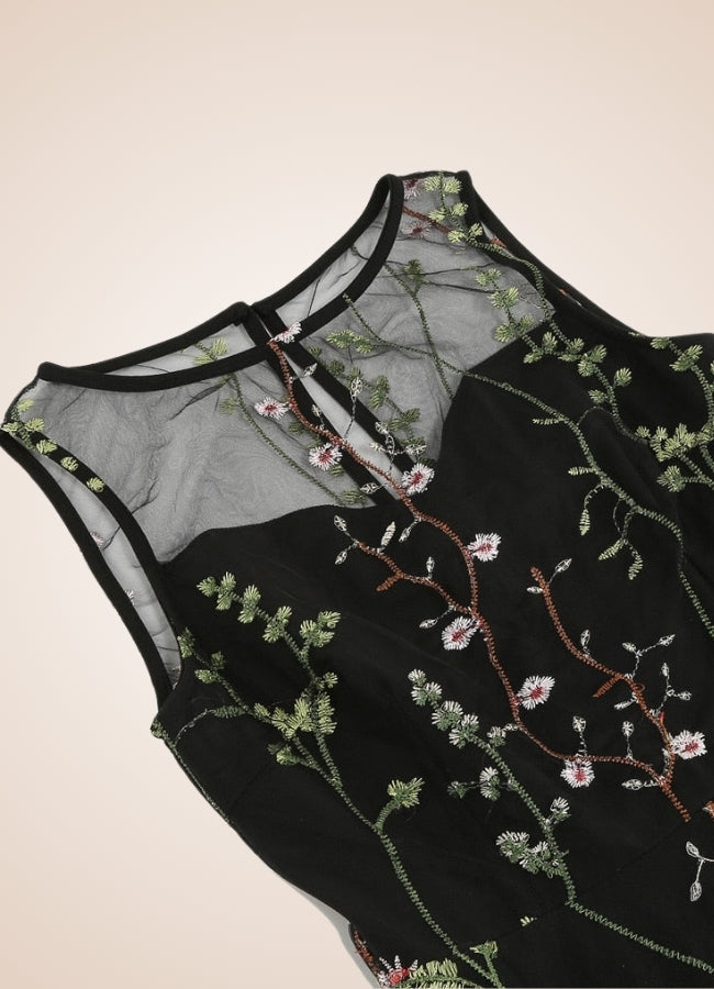 Floral Mesh Steampunk Dress UK