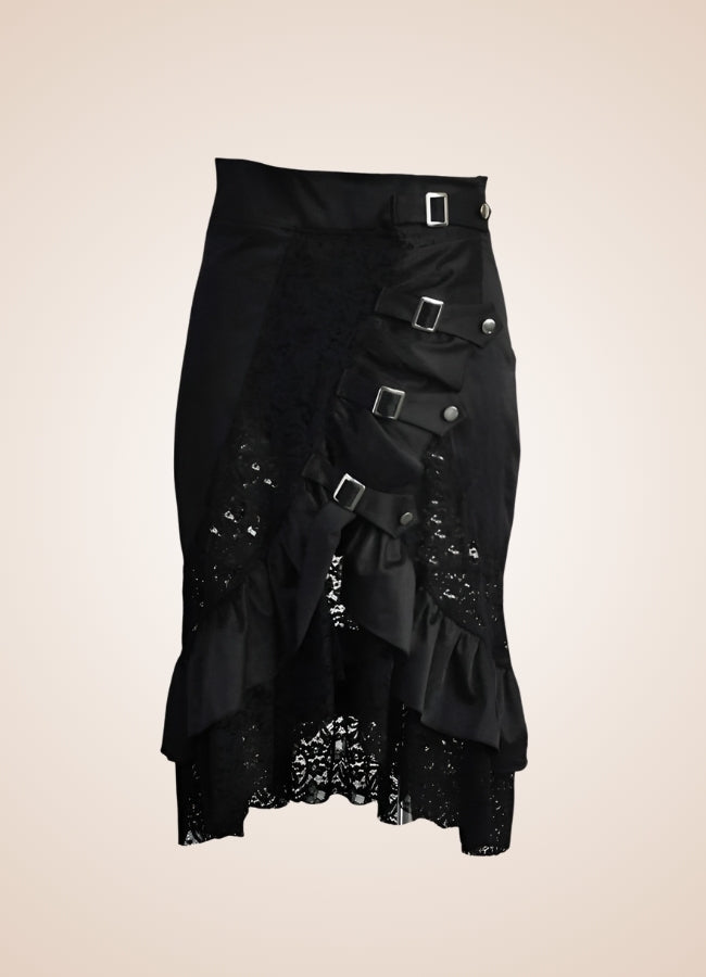 Front Buckle Steampunk Skirt UK