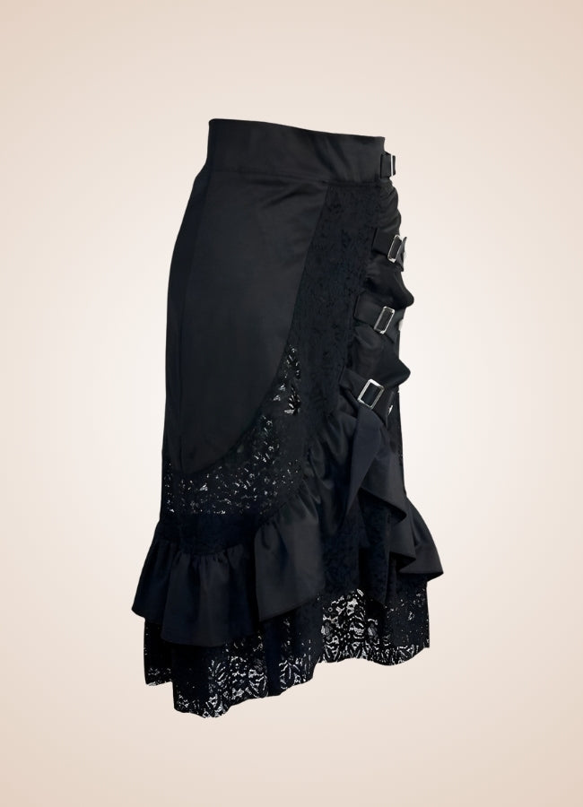 Front Buckle Steampunk Skirt UK