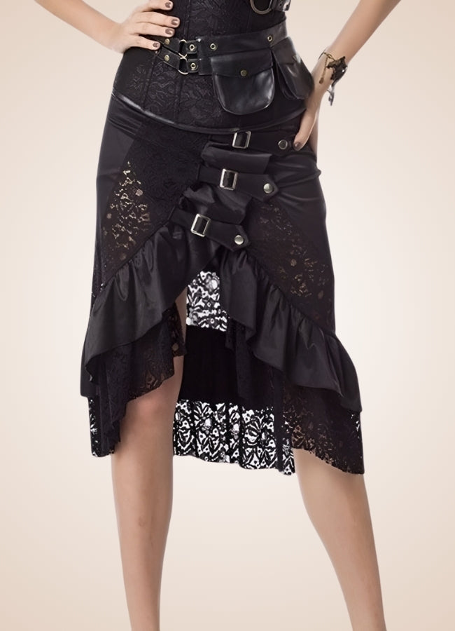 Front Buckle Steampunk Skirt UK