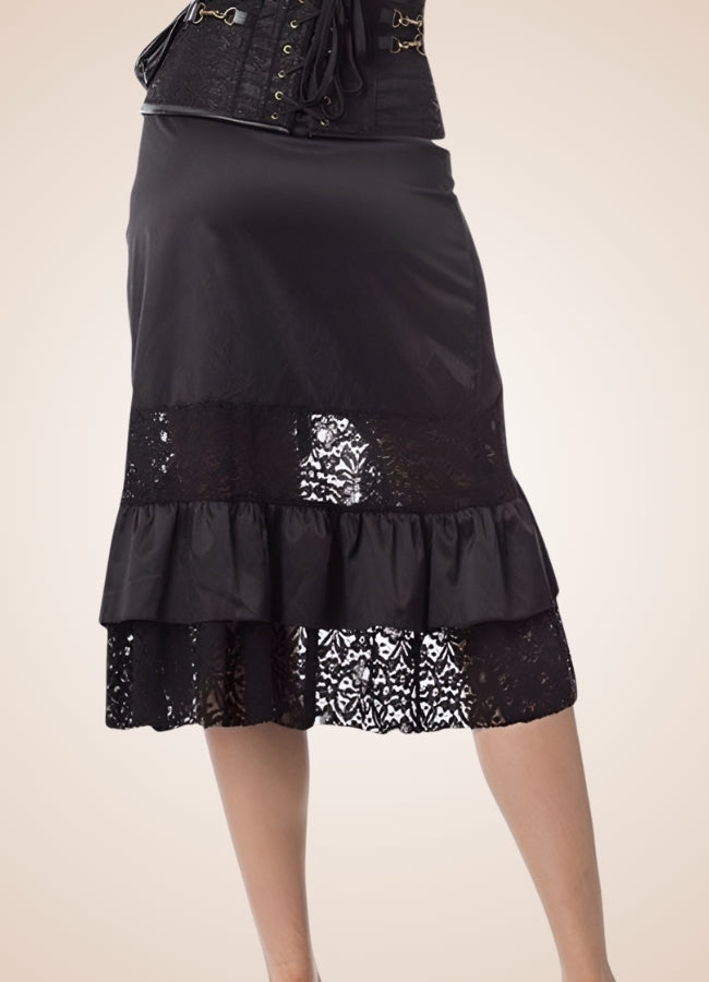 Front Buckle Steampunk Skirt UK