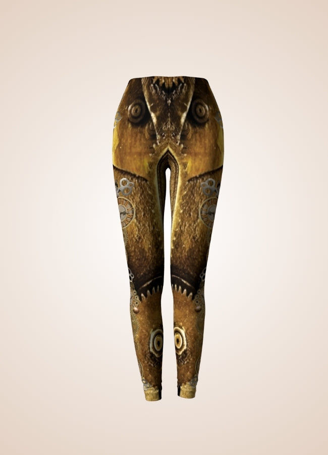 Gold Steampunk Gear Legging UK