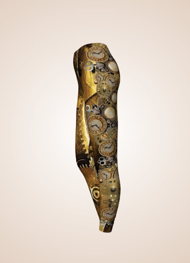 Gold Steampunk Gear Legging UK