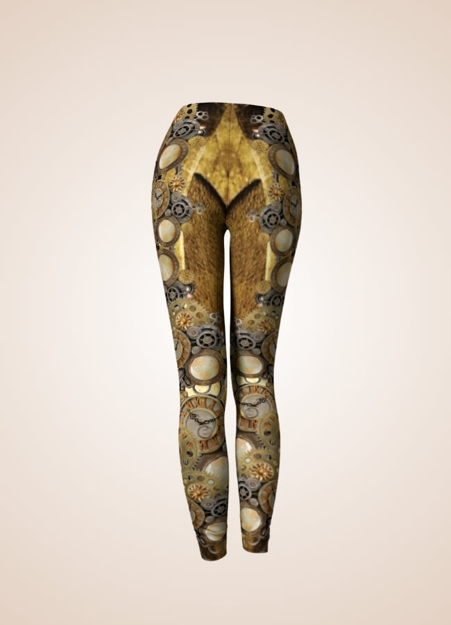 Gold Steampunk Gear Legging UK