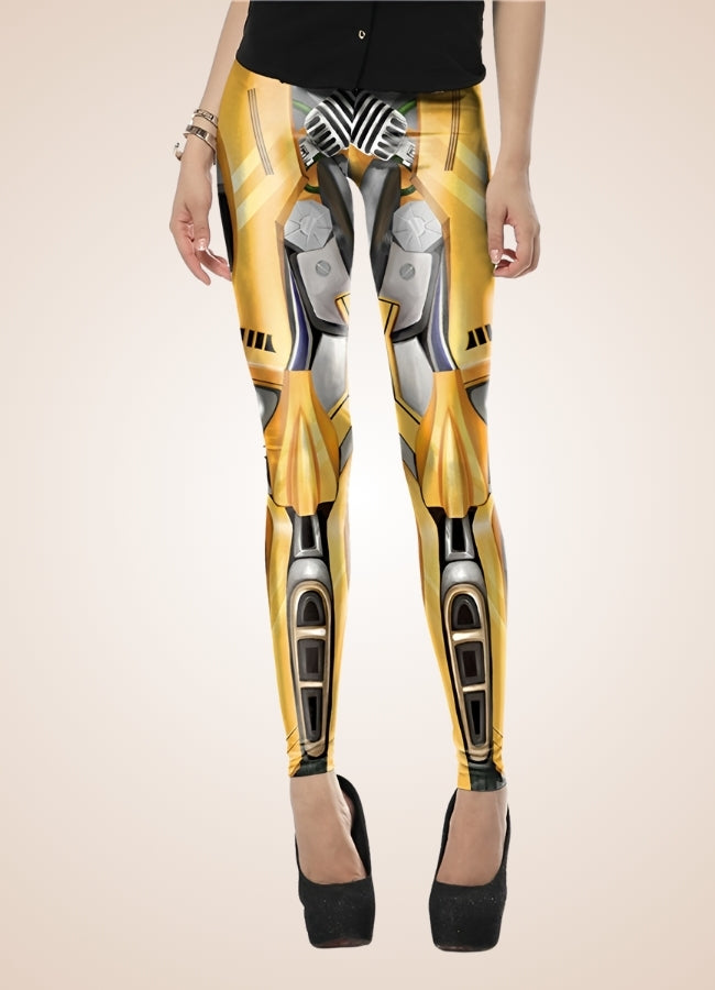 Gold Steampunk Robot Legging UK
