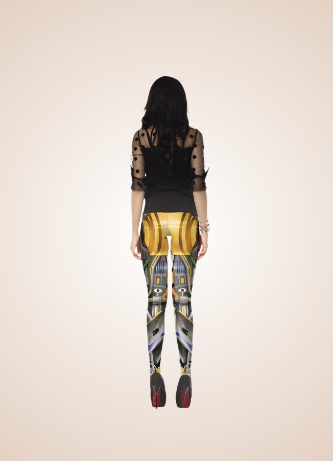 Gold Steampunk Robot Legging UK