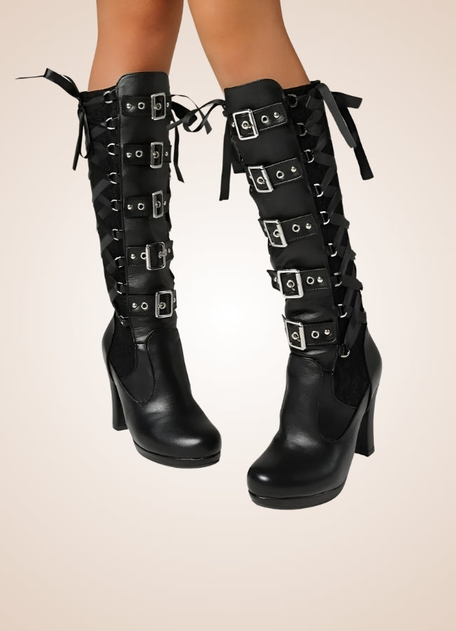 Gothic Belt Buckle Boots UK