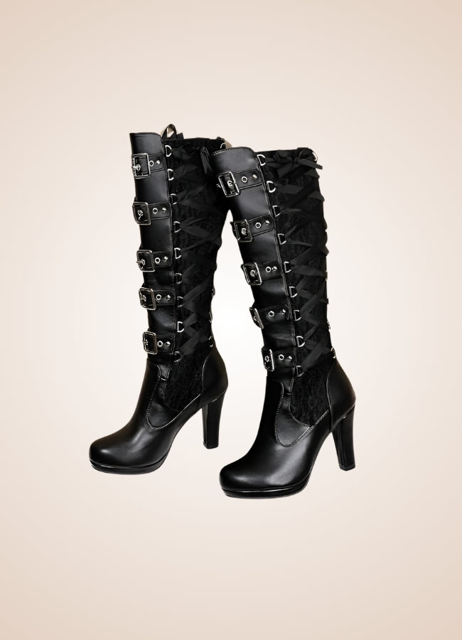Gothic Belt Buckle Boots UK