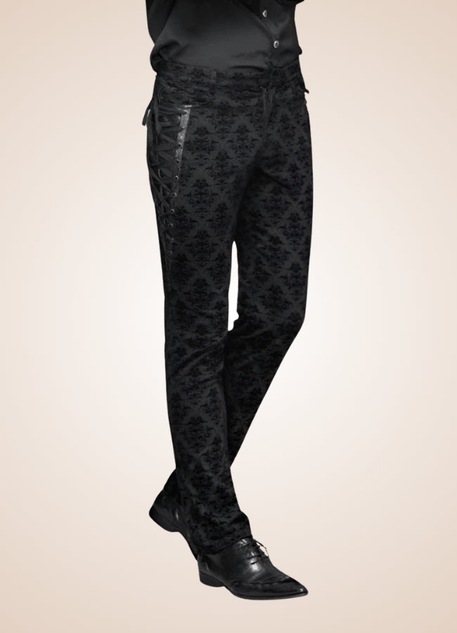 Gothic Black Baroque Pattern Pants UK