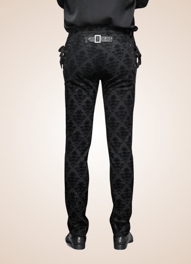 Gothic Black Baroque Pattern Pants UK
