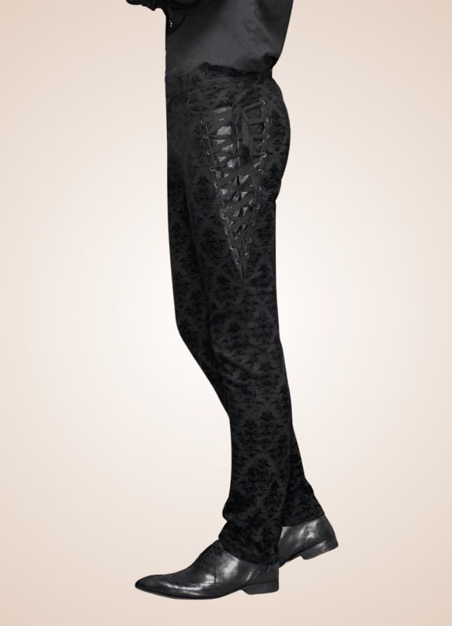 Gothic Black Baroque Pattern Pants UK