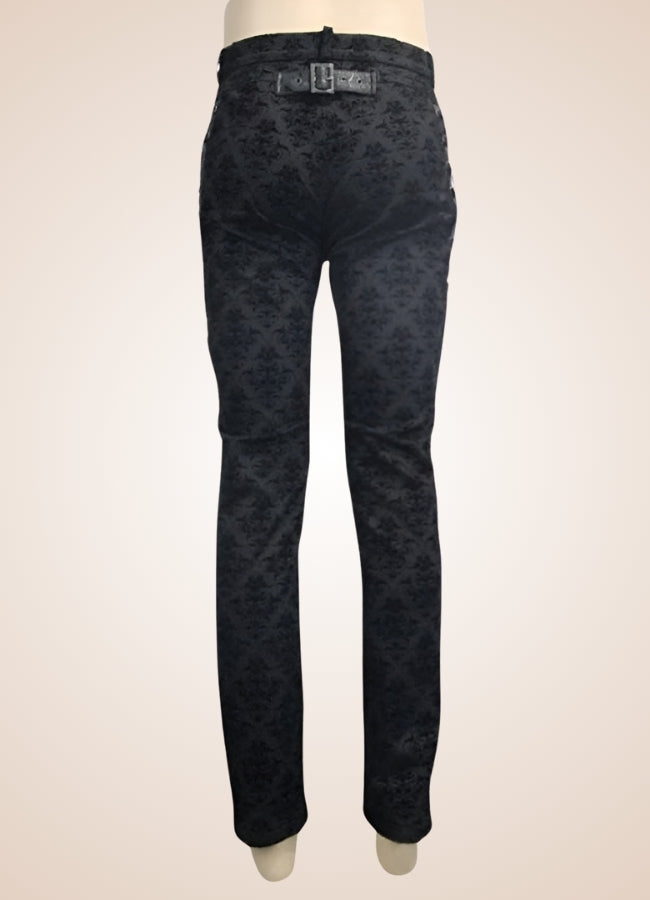 Gothic Black Baroque Pattern Pants UK