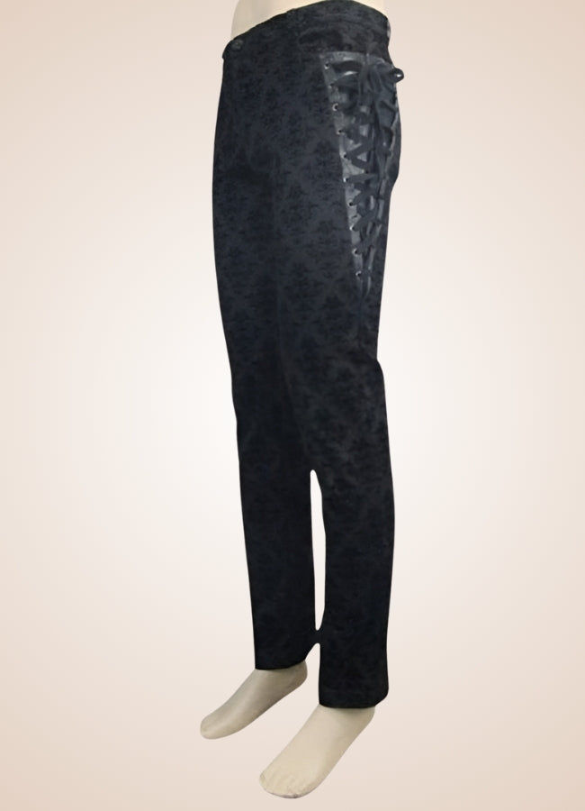 Gothic Black Baroque Pattern Pants UK
